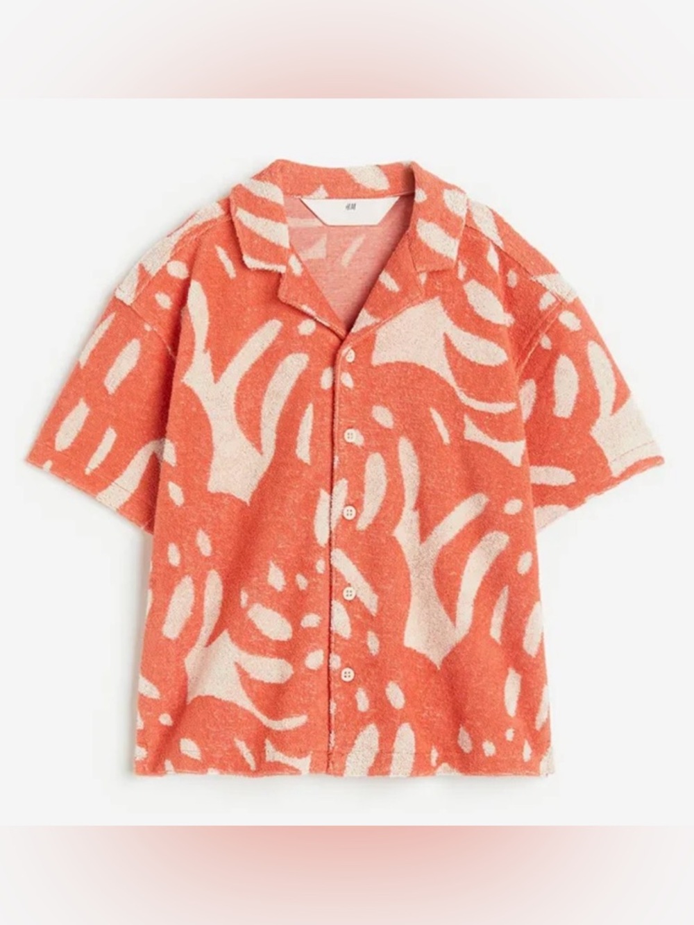 H&M Boys Patterned Terry Resort Short-Sleeve Button Shirt